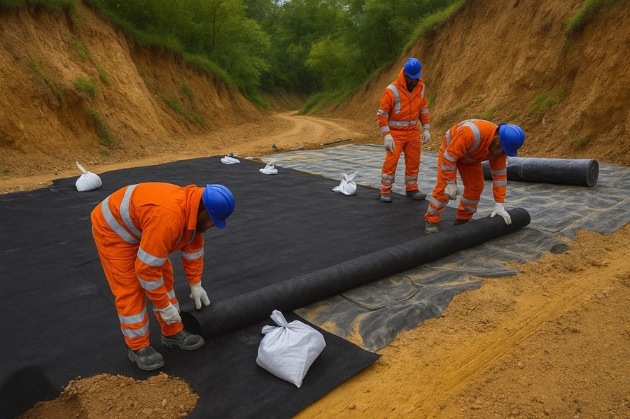 Penerapan geotextile woven