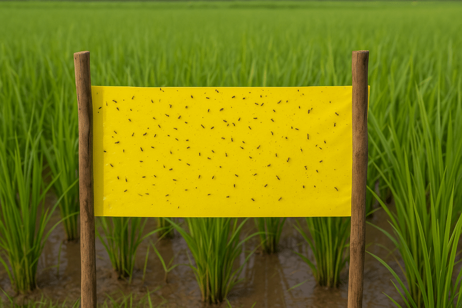 Perangkap serangga di sawah