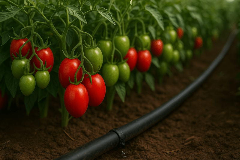 Selang irigasi tanaman tomat