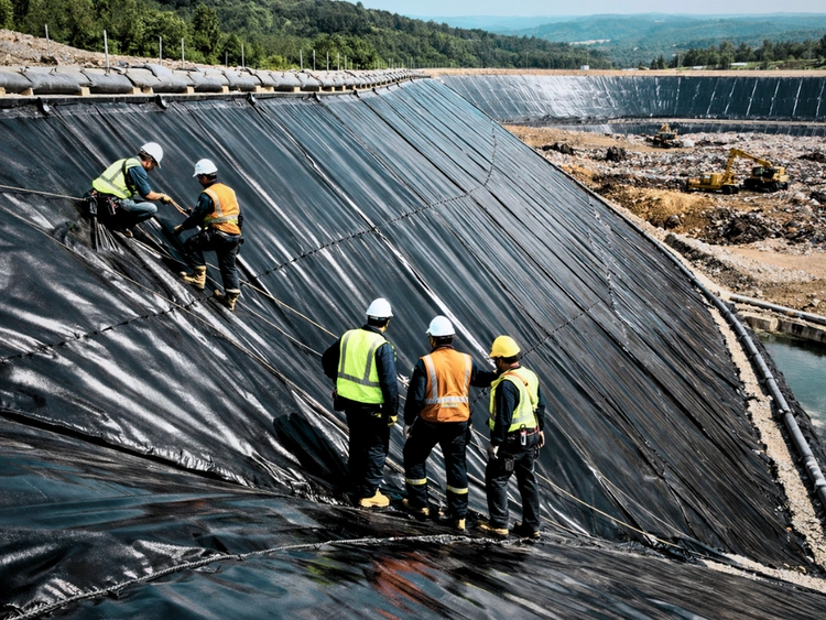 Geomembrane di lereng