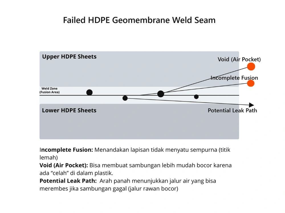 Ilustrasi failed seam