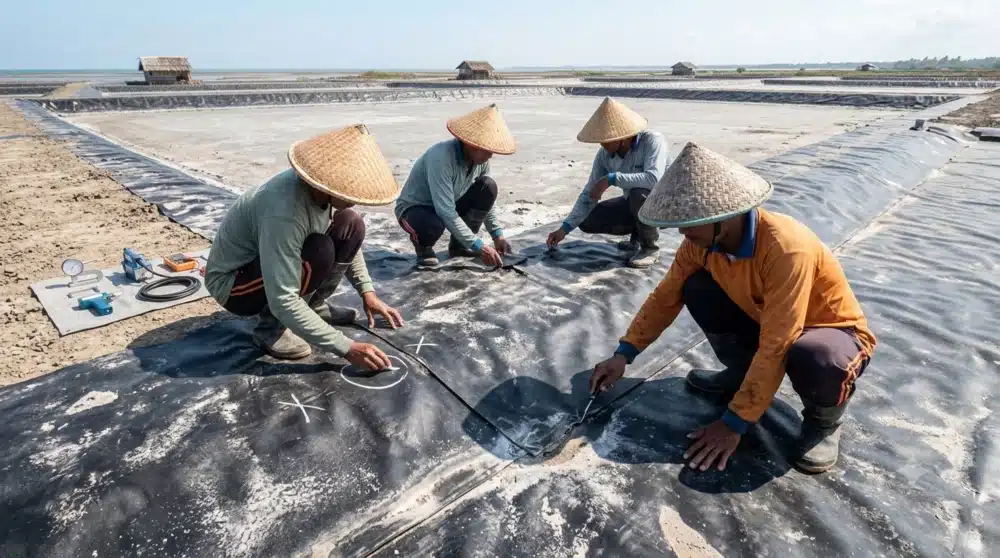 Pengecekan geomembrane
